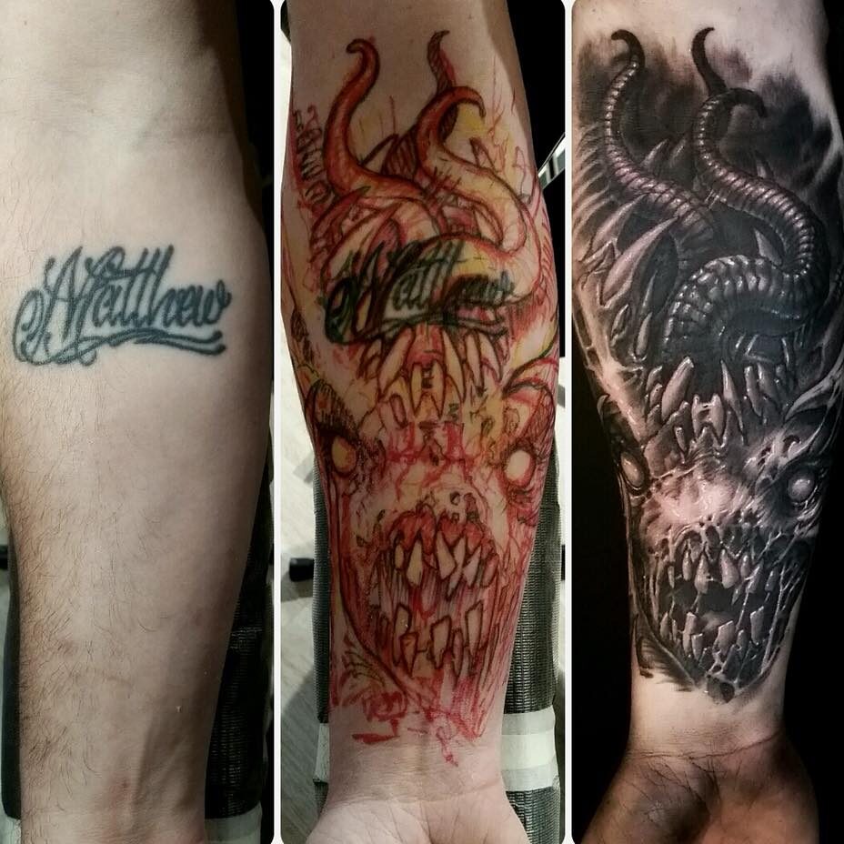 Double Mouth Monster with Tentacles Cover-Up