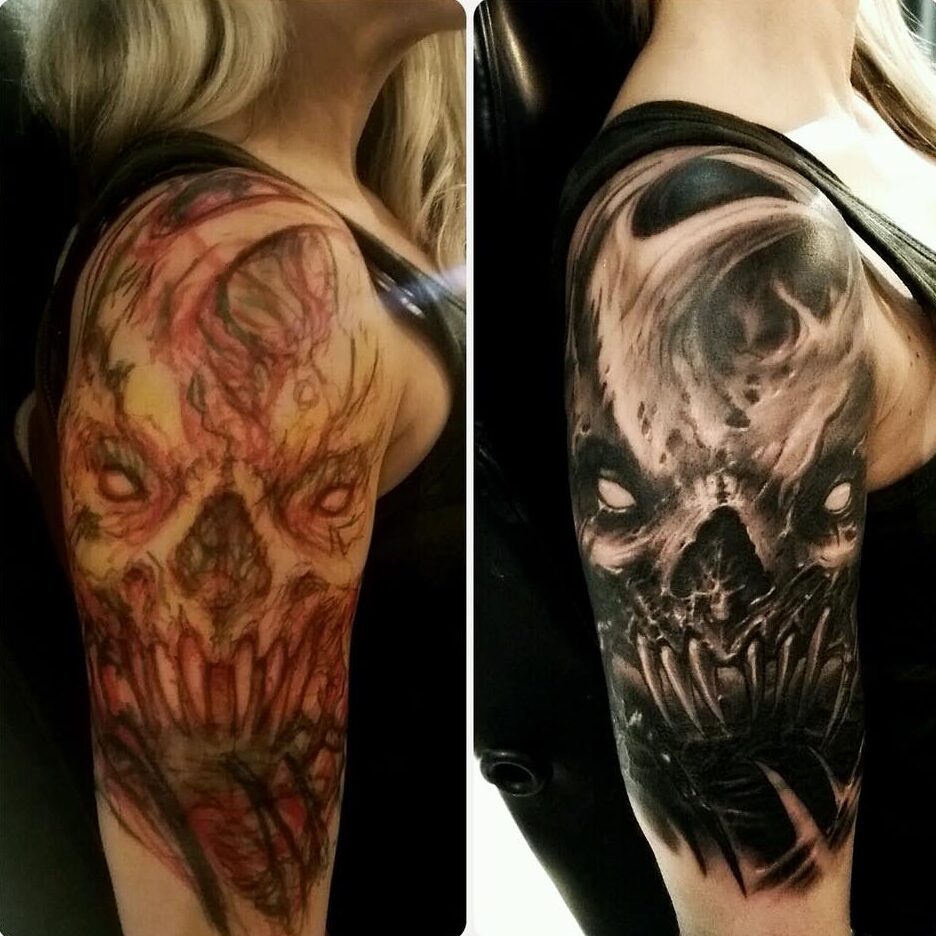 Horned Skull Cover-Up