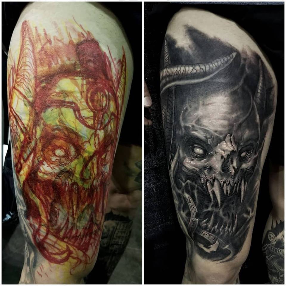 Horned Skull Cover-Up