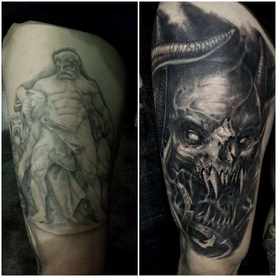 Horned Skull Cover-Up