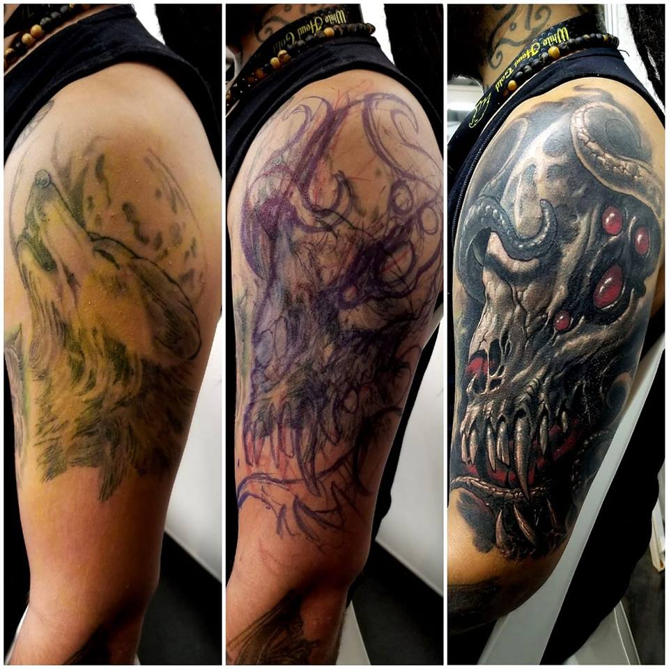 Evil Monster with Tentacle Cover-Up (Use of Red)