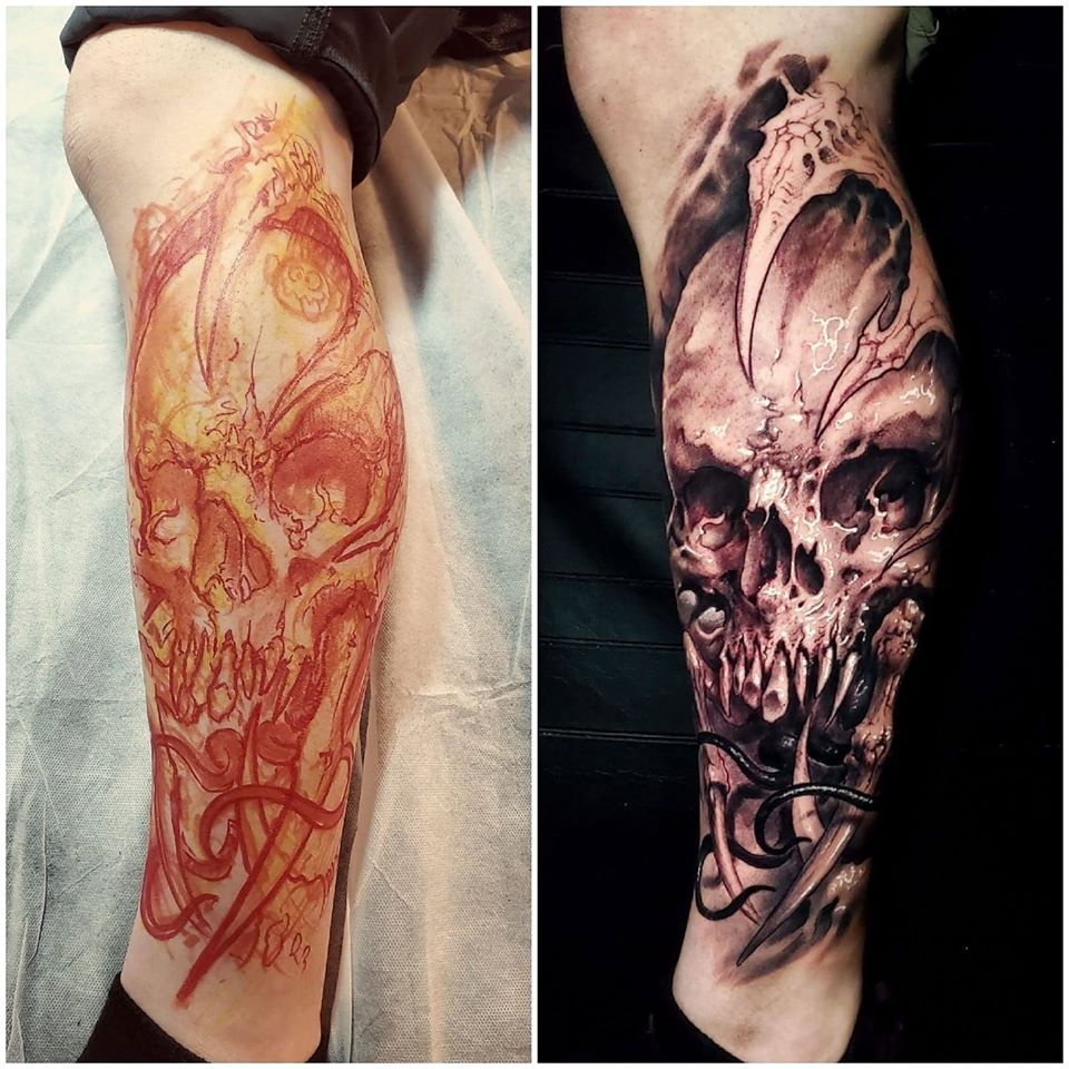Skull with Claws and Tongue