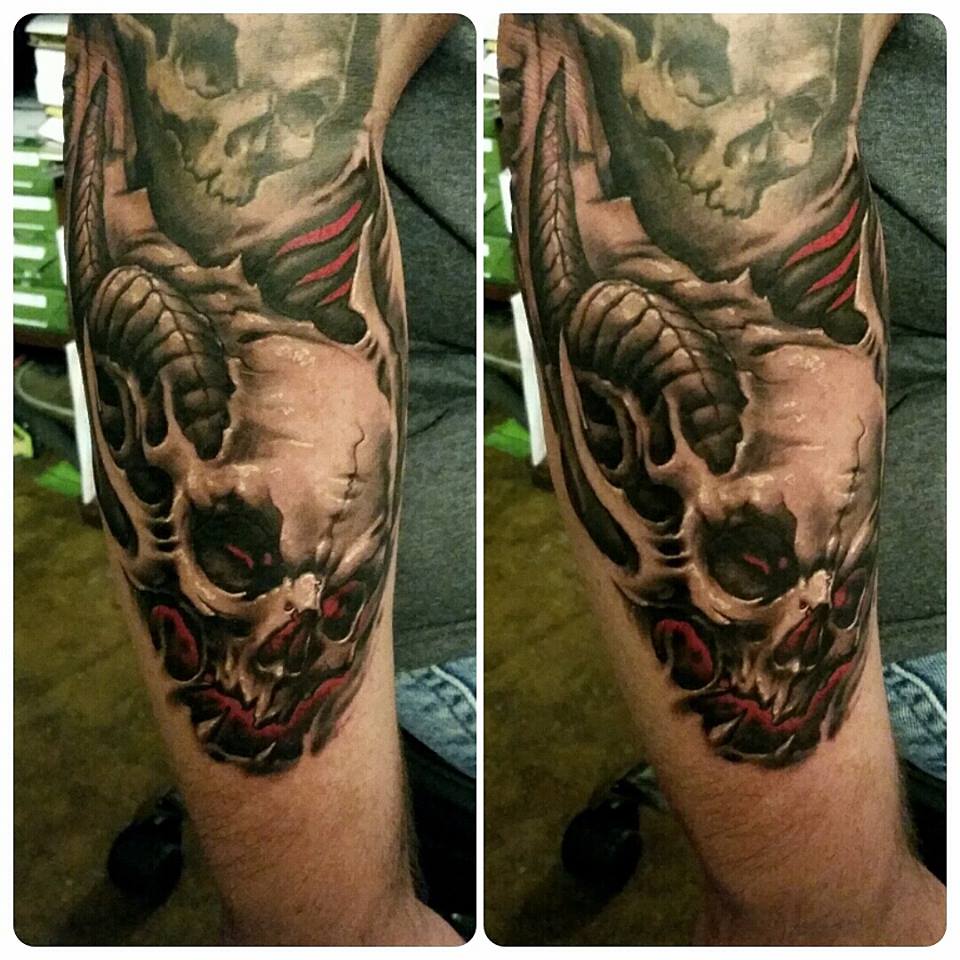 Horned Skull (Use of Red)