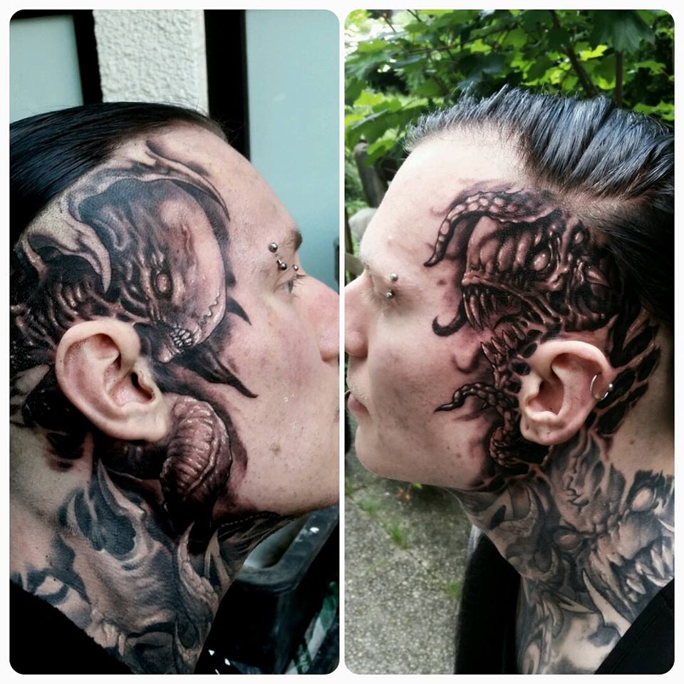 Monsters on Both Sides of Head & Face