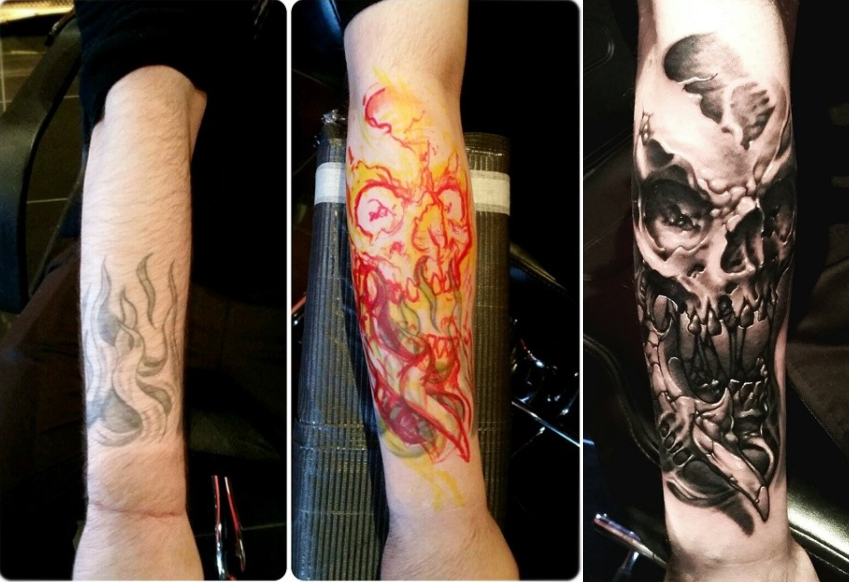 Small Cover-Up with Skull